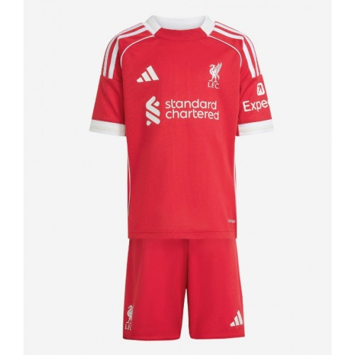 Stroje piłkarskie Liverpool Koszulka Podstawowej dla dzieci 2025-26 Krótki Rękaw (+ szorty)